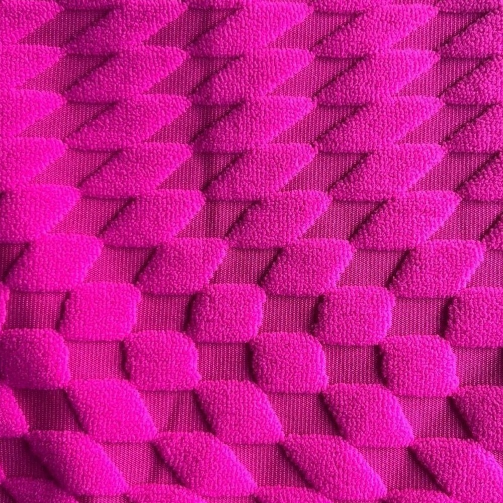 NWT Good American Pink Jacquard‎ Triangle Bikini Top - Picture 6 of 9